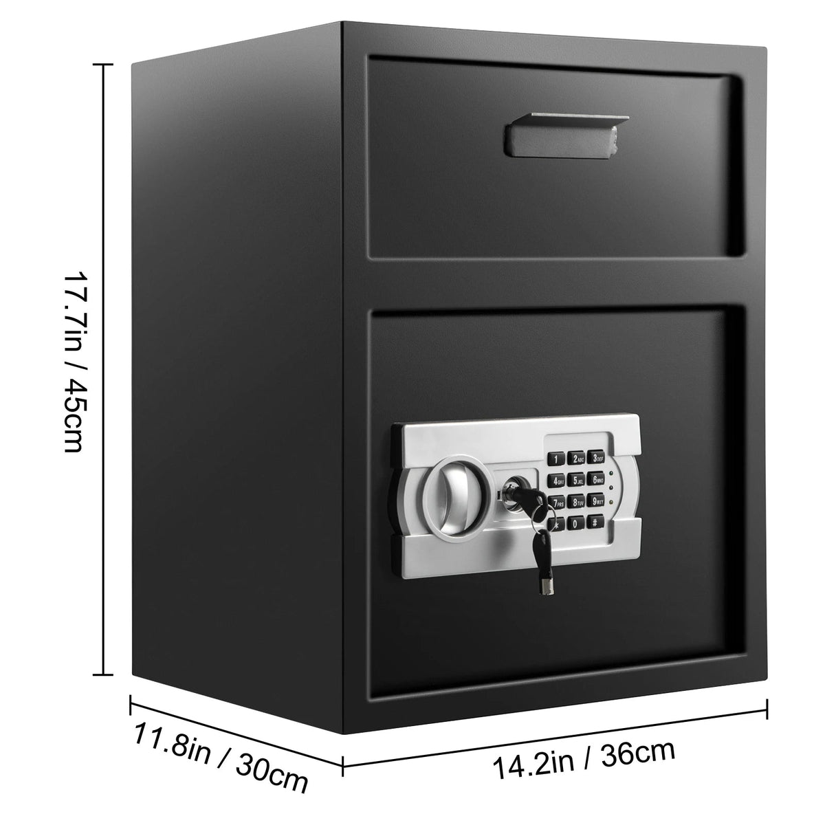 SucceBuy Electronic Safe Deposit Box With Drop Slot Secret Hidden Piggy Bank Security Digital Access 2 Keys for Store Money Guns - AMOCARTSucceBuy Electronic Safe Deposit Box With Drop Slot Secret Hidden Piggy Bank Security Digital Access 2 Keys for Store Money Guns