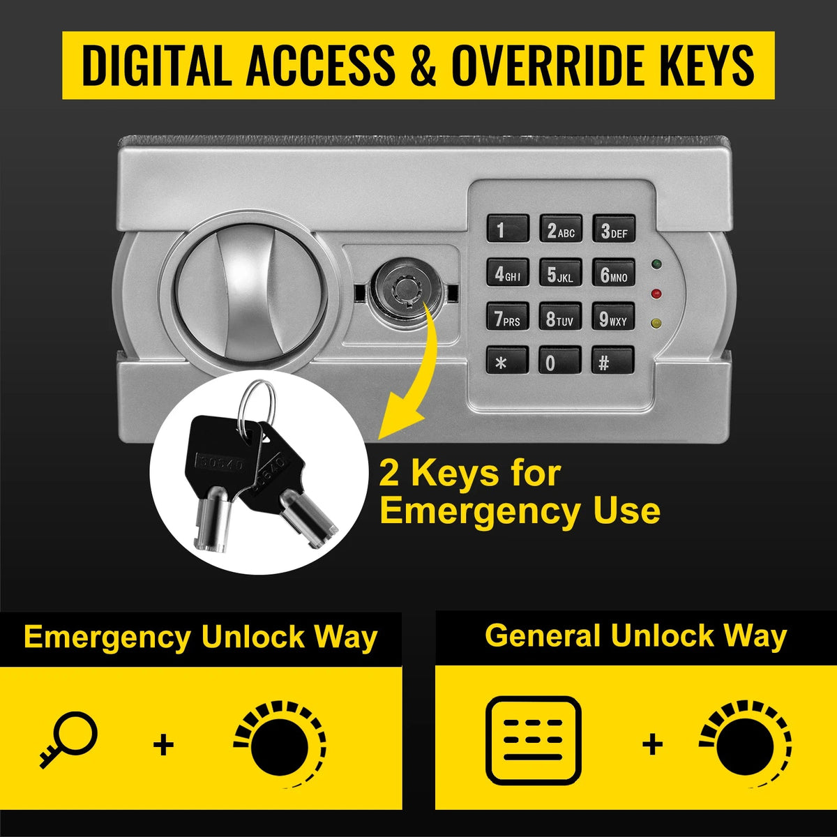 SucceBuy Electronic Safe Deposit Box With Drop Slot Secret Hidden Piggy Bank Security Digital Access 2 Keys for Store Money Guns - AMOCARTSucceBuy Electronic Safe Deposit Box With Drop Slot Secret Hidden Piggy Bank Security Digital Access 2 Keys for Store Money Guns