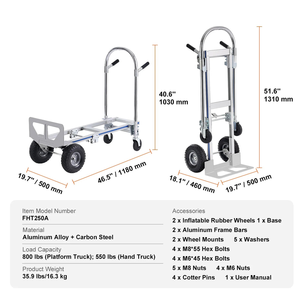 SucceBuy Folding Hand Truck Aluminum Heavy Duty Industrial Collapsible Dolly Cart for Transport Moving in Warehouse Supermarket - AMOCARTSucceBuy Folding Hand Truck Aluminum Heavy Duty Industrial Collapsible Dolly Cart for Transport Moving in Warehouse Supermarket