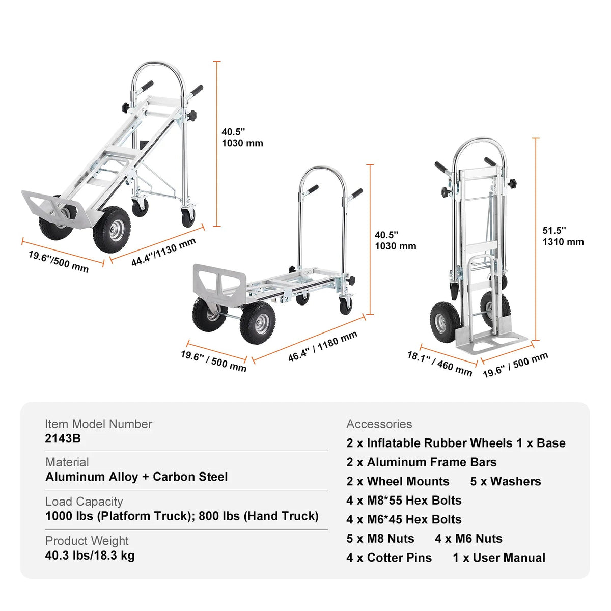 SucceBuy Folding Hand Truck Aluminum Heavy Duty Industrial Collapsible Dolly Cart for Transport Moving in Warehouse Supermarket - AMOCARTSucceBuy Folding Hand Truck Aluminum Heavy Duty Industrial Collapsible Dolly Cart for Transport Moving in Warehouse Supermarket
