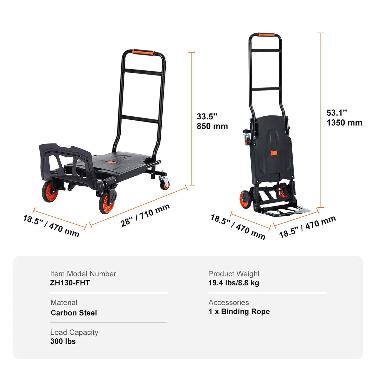 SucceBuy Folding Hand Truck Aluminum Heavy Duty Industrial Collapsible Dolly Cart for Transport Moving in Warehouse Supermarket - AMOCARTSucceBuy Folding Hand Truck Aluminum Heavy Duty Industrial Collapsible Dolly Cart for Transport Moving in Warehouse Supermarket