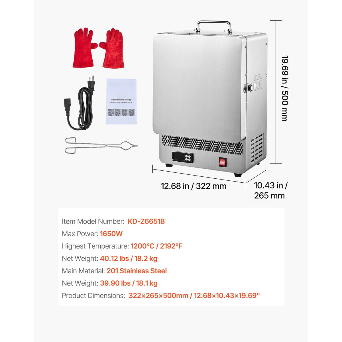 SucceBuy Tabletop Kiln Melter 2192℉ Max Temperature Stainless Steel Gold Melting Furnace for Metal Tempering Glazing on Pottery - AMOCARTSucceBuy Tabletop Kiln Melter 2192℉ Max Temperature Stainless Steel Gold Melting Furnace for Metal Tempering Glazing on Pottery