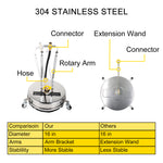 Amocart 16 18 Inch Surface Cleaner Twin Rotary Arm 4000PSI 1/4" QC Stainless Steel Pressure Washer Decks Surface Cleaning