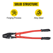Bild in Galerie-Viewer laden, SucceBuy 24/30Inch Wire Rope Swager Crimper Tool Insulated Handle Aluminum Copper Cable Fishing Sleeves Cutter Crimping Pliers
