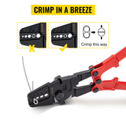 Bild in Galerie-Viewer laden, SucceBuy 24/30Inch Wire Rope Swager Crimper Tool Insulated Handle Aluminum Copper Cable Fishing Sleeves Cutter Crimping Pliers
