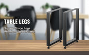 Load image into Gallery viewer, Amocart 2PCS Table Legs Steel 2204LBS /1000KG Load Square Shape with Pre-Drilled Holes for Home Use Commercial Bar Hotel Office
