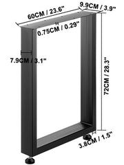 Load image into Gallery viewer, Amocart 2PCS Table Legs Steel 2204LBS /1000KG Load Square Shape with Pre-Drilled Holes for Home Use Commercial Bar Hotel Office

