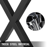 SucceBuy 2PCSMetal Table Legs Steel 2204LBS/1000KG Load  X-Shape with Pre-Drilled Holes for Home Use Commercial Bar Hotel Office