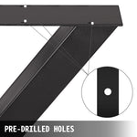 SucceBuy 2PCSMetal Table Legs Steel 2204LBS/1000KG Load  X-Shape with Pre-Drilled Holes for Home Use Commercial Bar Hotel Office