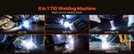 Amocart TIG Welder 200A 6-In-1 Welding Machine AC TIG/DC TIG/DC Pulse Spot MMA Stick Electric Welder with Synergic Control IGBT