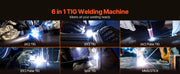 Load image into Gallery viewer, Amocart TIG Welder 200A 6-In-1 Welding Machine AC TIG/DC TIG/DC Pulse Spot MMA Stick Electric Welder with Synergic Control IGBT
