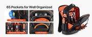 Load image into Gallery viewer, SucceBuy 65 Pockets Tool Bag Tool Backpack with Molded Base Electrician Jobsite Back Pack  for Repairman Tools Storage Organizer
