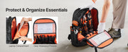 Load image into Gallery viewer, SucceBuy 65 Pockets Tool Bag Tool Backpack with Molded Base Electrician Jobsite Back Pack  for Repairman Tools Storage Organizer
