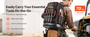 Load image into Gallery viewer, SucceBuy 65 Pockets Tool Bag Tool Backpack with Molded Base Electrician Jobsite Back Pack  for Repairman Tools Storage Organizer
