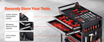 Amocart 5-Tier Tool Chest 2-Drawer Rolling Tool Work Cart with Locking & Pegboard Tools Storage Organizer for Garage Warehouse
