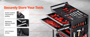 Charger l'image dans la visionneuse de galerie, Amocart 5-Tier Tool Chest 2-Drawer Rolling Tool Work Cart with Locking &amp; Pegboard Tools Storage Organizer for Garage Warehouse
