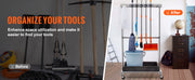 Load image into Gallery viewer, SucceBuy Garden Tool Organizer Yard Tool Tower Rack 10 Slots with Hook &amp; Wheels Broom Storage for Garage Outdoor Organization
