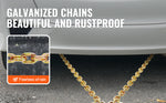 Amocart G80 V Towing Bridle Chain Towing with 15" J & Grab Hooks Transport Tow Chain Bridle for Flatbed Truck Wrecker Recovery