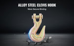 Amocart 2-Pack G80 Transport Binder Chain 3/8" 5/16" Tow Chain with Clevis Hook Logging Chain for Towing Truck Tie Down Binding