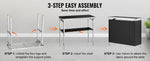 Amocart Folding Portable Bar Table Tradeshow Podium Table for Party Picnic Exhibition Include Carrying Case Storage Shelf Skirt