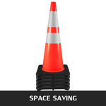 Amocart 36 in 6 Pack PVC Traffic Safety Parking Cones Reflective Collars Higher Warning for Traffic Control Construction Sites