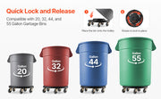 Load image into Gallery viewer, Amocart 1/2 Packs Trash Can Dolly Round Roller Base with 4 Lockable Wheels Rolling Barrel Cart Fit 20/32/44/55 Gal Containers
