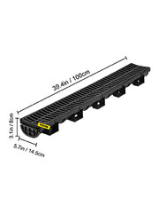 Bild in Galerie-Viewer laden, Amocart Drainage Trench Driveway Channel Drain With Plastic Grate 3-5 Pack HDPE Floor Drain Trench Drain Grate For Garden
