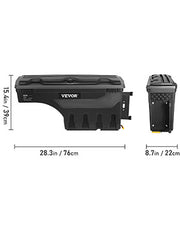 Load image into Gallery viewer, Amocart Truck Bed Storage Box Passenger Side Lockable Lid Waterproof ABS Wheel Well with Password Padlock Tool Box for Trucks
