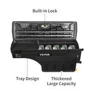 Charger l'image dans la visionneuse de galerie, SucceBuy Truck Bed Storage Box Passenger Side Lockable Lid Waterproof ABS Wheel Well with Password Padlock Tool Box for Trucks
