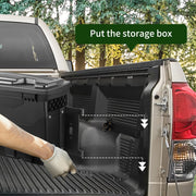 Charger l'image dans la visionneuse de galerie, SucceBuy Truck Bed Storage Box Passenger Side Lockable Lid Waterproof ABS Wheel Well with Password Padlock Tool Box for Trucks
