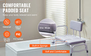 Bild in Galerie-Viewer laden, SucceBuy Swivel Shower Chair 360 Degree Adjustable with Armrest and Backrest for Shower or Bathtub Non-Slip for Elderly Disabled
