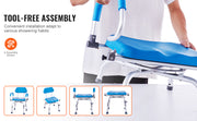 Charger l'image dans la visionneuse de galerie, Amocart Swivel Shower Chair 360 Degree Adjustable with Armrest and Backrest for Shower or Bathtub Non-Slip for Elderly Disabled
