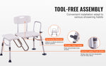 Amocart Tub Transfer Bench for Bathtub Shower Seats Lightweight Shower Bench with Non-Slip Bath Seats with Armrest and Backrest