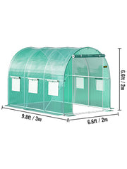 Charger l'image dans la visionneuse de galerie, Amocart Walk-in Tunnel Greenhouse Galvanized Frame &amp; Waterproof Cover 15x7x7/10x7x7/20x10x7/12x7x7 ft Greenhouses &amp; Cold Frames
