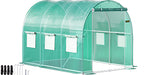 Amocart Walk-in Tunnel Greenhouse Galvanized Frame & Waterproof Cover 15x7x7/10x7x7/20x10x7/12x7x7 ft Greenhouses & Cold Frames