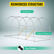 Charger l'image dans la visionneuse de galerie, Amocart Walk-in Tunnel Greenhouse Galvanized Frame &amp; Waterproof Cover 15x7x7/10x7x7/20x10x7/12x7x7 ft Greenhouses &amp; Cold Frames
