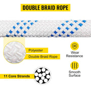Load image into Gallery viewer, SucceBuy Twin Sheave Block &amp; Tackle 2/5-1/2in 100Ft Braid Rope 35KN 7700LBS Lifting Trellis Rigging Cargo Slings for Garage
