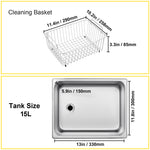 Amocart 15L Ultrasonic Cleaner Lave-Dishes Portable Washing Machine with Digital Timer Ultrasound Home Jewelry Clean Appliances