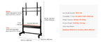 Amocart Rolling TV Stand Mobile TV Cart Suit for Various Sizes TV Portable TV Stand with Wheels for Living Room Bedroom Office