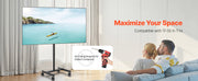 Bild in Galerie-Viewer laden, Amocart Rolling TV Stand Mobile TV Cart Suit for Various Sizes TV Portable TV Stand with Wheels for Living Room Bedroom Office
