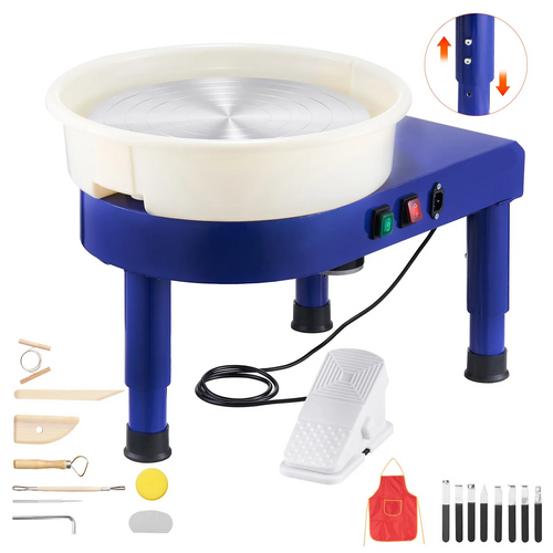 450W 35cm Pottery Wheel Machine Ceramic Clay Art Craft Tool with 9.8 Inch LCD Touch Screen Foot Pedal Detachable ABS Basin Electric DIY Clay Sculpting Spinner for Adults Beginners Ceramic Forming