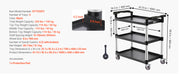 Bild in Galerie-Viewer laden, Amocart 3-Tier 300/500Lbs Rolling Utility Cart Storage Rack with Swivel Wheels Food Service Trolley for Office Kitchen Bathroom
