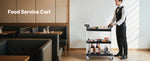 Amocart 3-Tier 300/500Lbs Rolling Utility Cart Storage Rack with Swivel Wheels Food Service Trolley for Office Kitchen Bathroom
