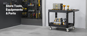 Bild in Galerie-Viewer laden, SucceBuy 550 lbs Utility Service Cart Two-Shelf Plastic Hand Dolly Cart with 360° Swivel Wheels for Warehouse Garage Cleaning
