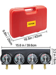 Charger l'image dans la visionneuse de galerie, Amocart Fuel Vacuum Carburetor Synchronizer Carb Tool sync 4 Gauge Set with Rubber Hose Vacuum Balancer Meter Kit For Motorbike
