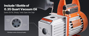 Load image into Gallery viewer, Amocart 3.5 CFM 1/4 HP HVAC Single Stage AC Vacuum Pump &amp; Oil Bottle for R134a R22 R410a Systems, Air Conditioner Maintenance
