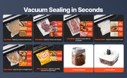 Bild in Galerie-Viewer laden, Amocart 80Kpa 120W Electric Vacuum Sealer Machine 7-in-1 Wet Food Sealer with Free 10pcs Vacuum Bags for Kitchen Food Storage
