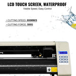 Amocart 28Inch Vinyl Cutter/Plotter Sign Cutting Machine Software 3 Blades Backlight LCD Display White SIGNMASTER Software