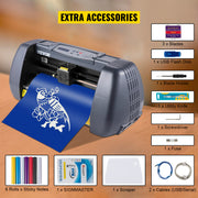 Bild in Galerie-Viewer laden, SucceBuy Vinyl Cutter Machine Computer Windows Software 3 Blades Pen Holder 14Inch 375MM Max Paper Feed Printer Cutting Plotter
