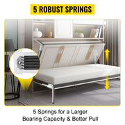 Charger l'image dans la visionneuse de galerie, Amocart Murphy Wall Bed Hardware Kit Spring Mechanism Horizontal Stainless queen Size With 2 Steady Bed Legs Quick Set Up White
